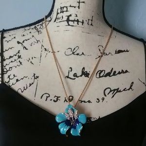 Betsey Johnson Bauhinia Flower Pendant Necklace